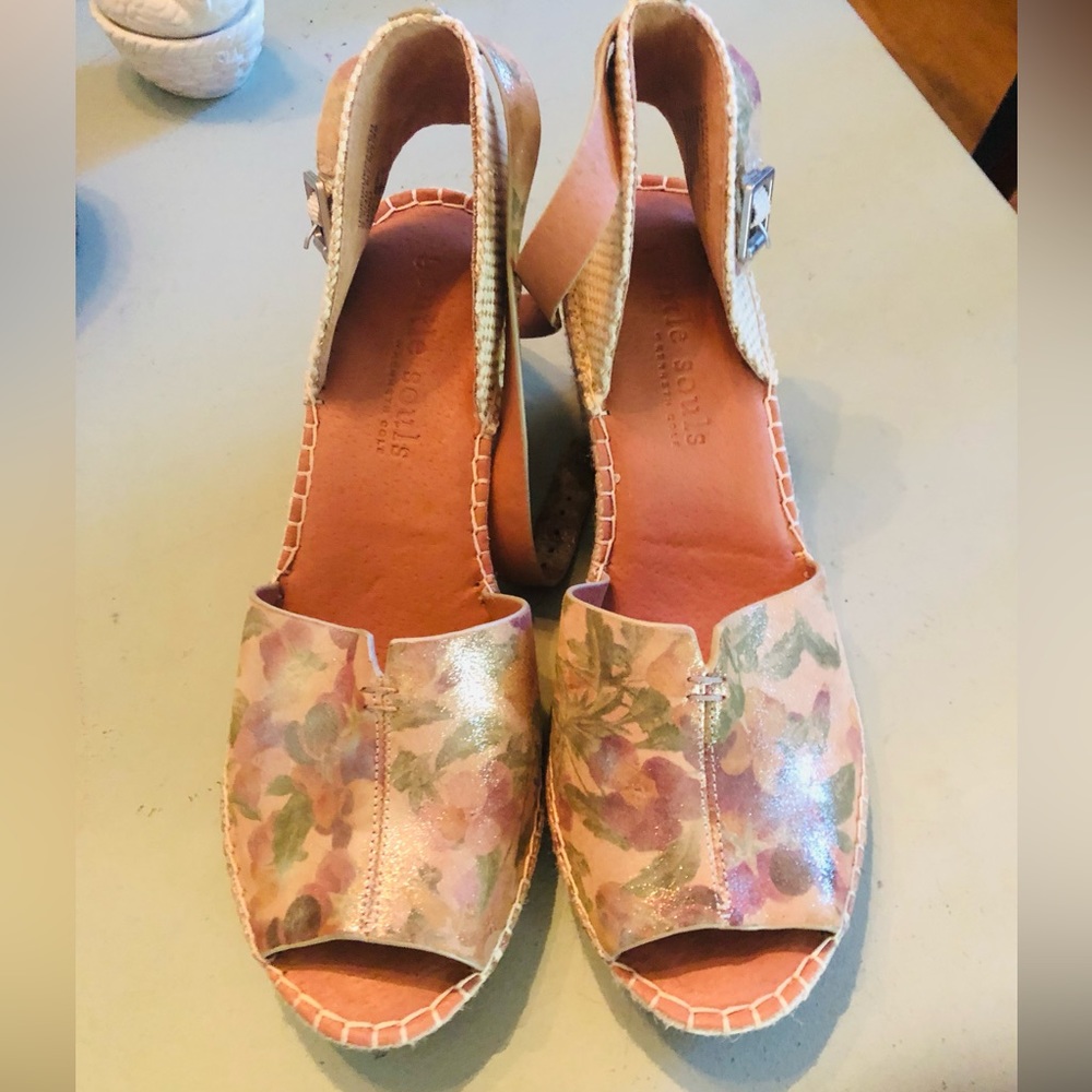 Gentle Souls leather espadrilles wedge